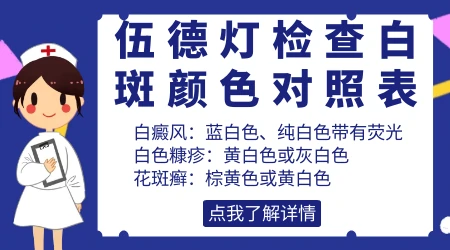 照伍德灯不同颜色的白斑分别代表什么