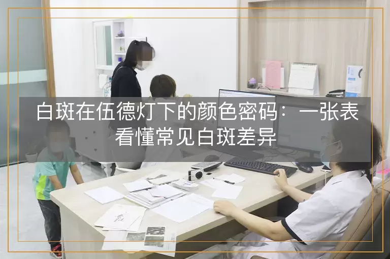 白斑在伍德灯下的颜色密码：一张表看懂常见白斑差异